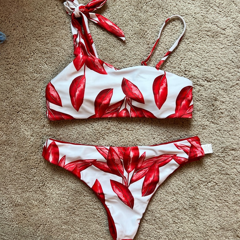 Red & White Reversible Bikini Set